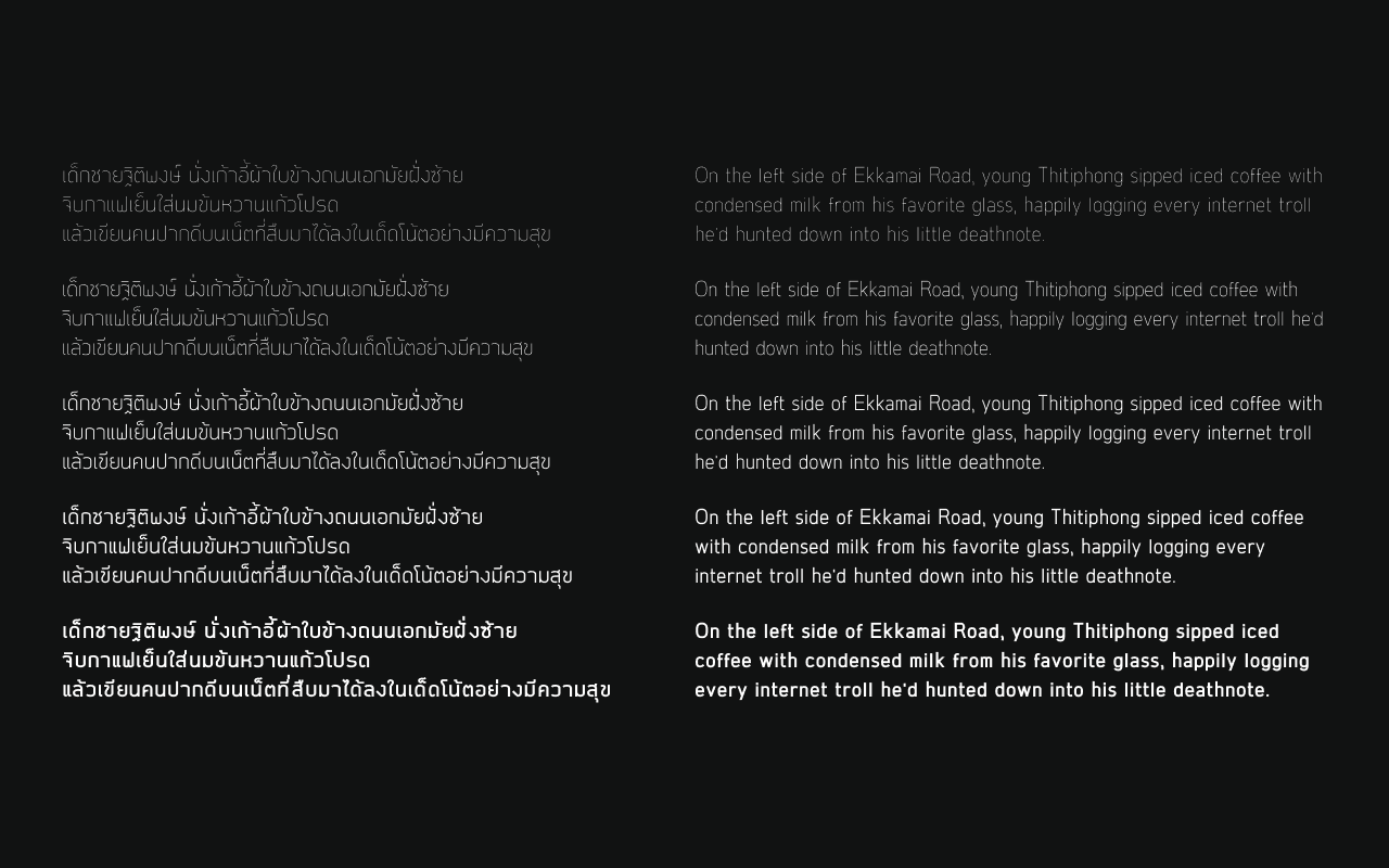 Ekkamai Vibe, character set